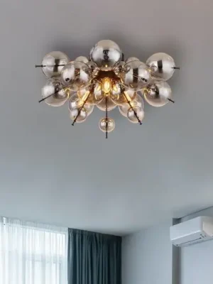 Novinka Stropní svítidlo Udo, kouřově šedé, Ø 55 cm, sklo