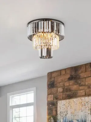 Stropní svítidlo Naxis, kouřově šedé/čiré, Ø 40 cm, křišťál Odeslání Ihned
