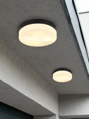 Jen Po Omezenou Doba Venkovní stropní svítidlo Vranos, matná černá, Ø 24 cm, hliník