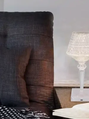 Nabíjecí stolní lampa LED Gixi, čirý/křišťálový efekt, CCT Cenová Bomba
