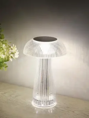 LED stolní dobíjecí lampa Gixi, stříbrná barva, výška 25 cm, CCT Finální Výprodej
