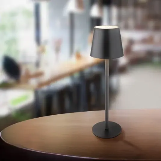 Omezená Nabídka LED stolní lampa na akumulátor Vannie, černá, výška 36 cm, IP44