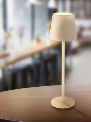 LED stolní lampa na akumulátor Vannie, písková, výška 36 cm, IP44 Super Cena