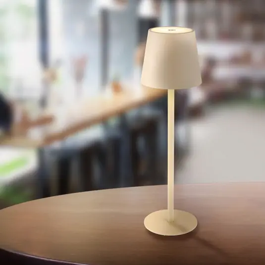 LED stolní lampa na akumulátor Vannie, písková, výška 36 cm, IP44 Super Cena