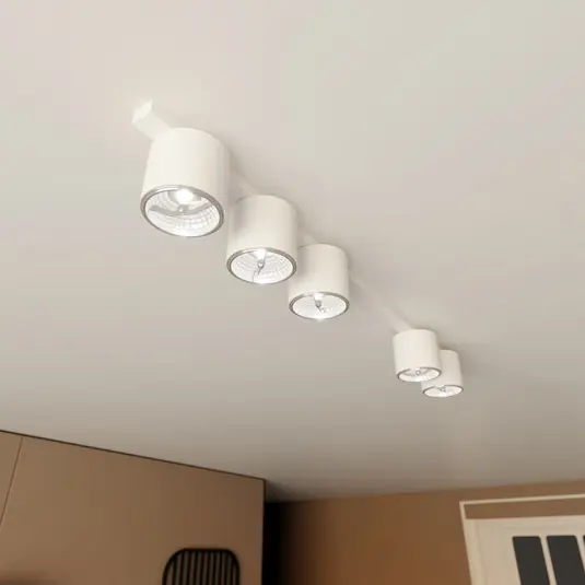 Stropní světlo Nano, bílé, 5 žárovek, kov Akční Cena