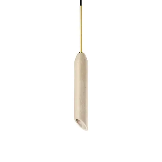 Závěsné svítidlo Marble Art, písková barva, mramor, výška 30 cm Akční Nabídka