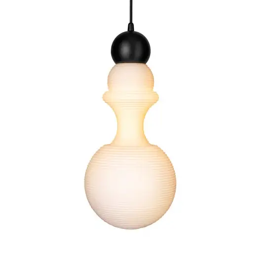 Cenová Bomba Závěsné svítidlo Paris 1920, výška 43 cm, sklo, bílá barva