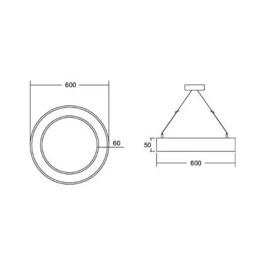 BRUMBERG Biro Circle Ring5 Ø 60 cm nahoru/dolů DALI černá 830 Top Prodej