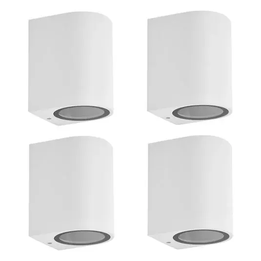 Objednat Nyní Venkovní nástěnné svítidlo Prios Tetje, bílé, kulaté, 10 cm, sada 4 kusů