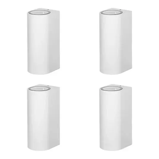 Venkovní nástěnné svítidlo Prios Tetje, bílé, kulaté, 16 cm, sada 4 kusů Poslední Šance