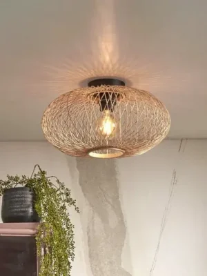 GOOD & MOJO Stropní svítidlo Cango, přírodní, Ø 40 cm, výška 20 cm Značkový