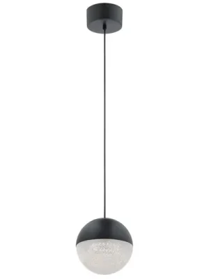 Sleva Závěsné světlo LED Moonlit, černá barva, hliník, Ø 20 cm, koule