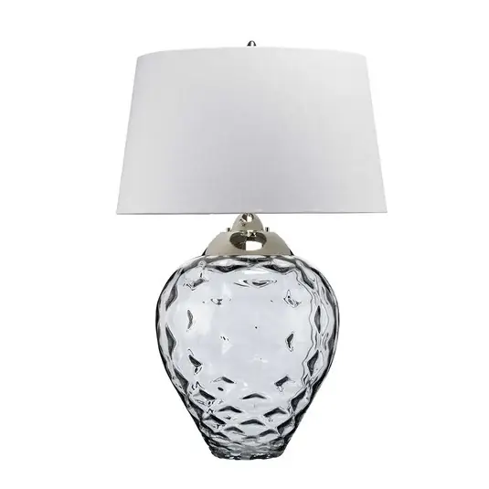 Stolní lampa Samara, Ø 51 cm, šedá, látka, sklo, 2 světla Koupit Online