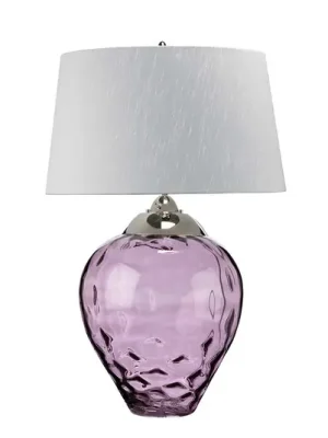 Stolní lampa Samara, Ø 51 cm, růžová, látka, sklo, 2 světla Ověřený