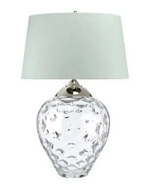 Nízká Cena Stolní lampa Samara, Ø 51 cm, čirá, látka, sklo, 2 světla