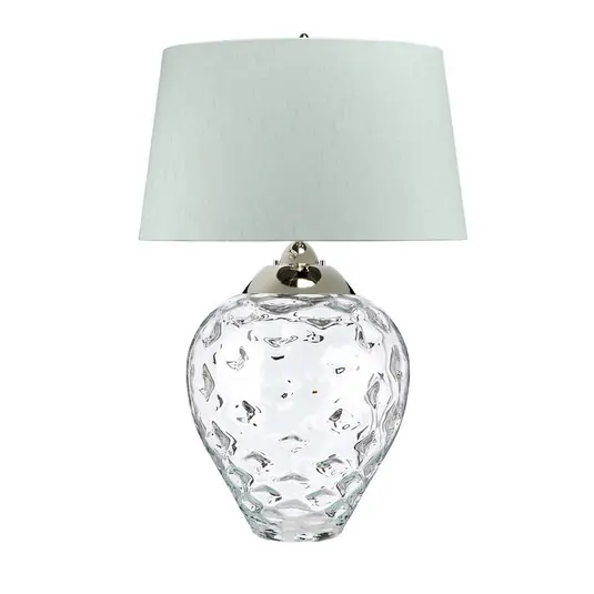 Nízká Cena Stolní lampa Samara, Ø 51 cm, čirá, látka, sklo, 2 světla