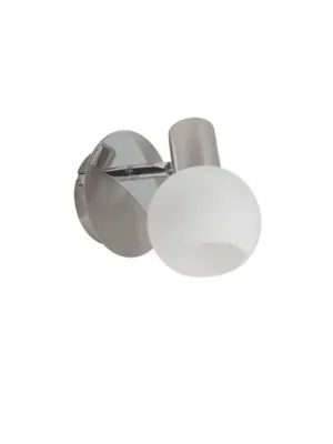 Aktuální Nástěnné bodové svítidlo Tiara, železo/bílá, Ø 11 cm, kov/sklo