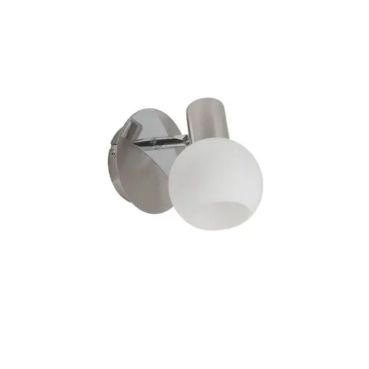 Aktuální Nástěnné bodové svítidlo Tiara, železo/bílá, Ø 11 cm, kov/sklo