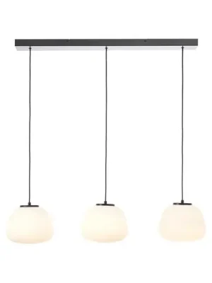 Závěsná lampa Kaizen, délka 105 cm, opál, 3 světla sklo/kov Nejprodávanější