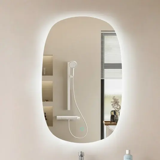 Zrcadlo Lucande LED Celestiel, oválné, vyhřívané, CCT, 80 cm Koupit Online
