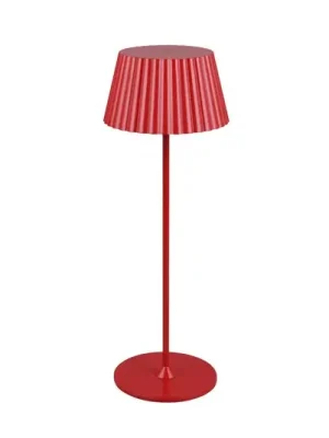 Super Cena Suarez LED dobíjecí stolní lampa, červená, výška 39 cm, kov, stmívatelná