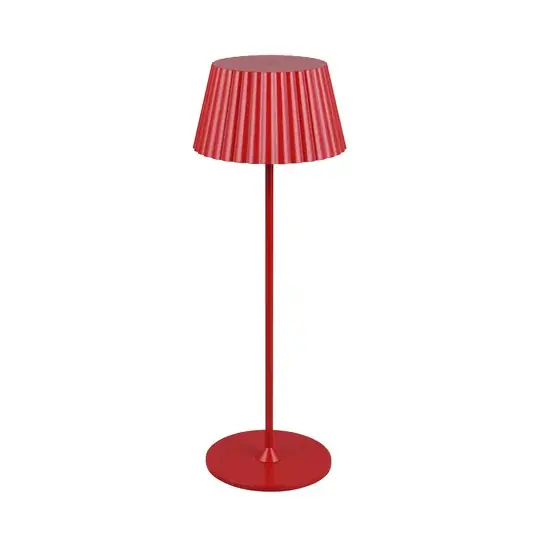 Super Cena Suarez LED dobíjecí stolní lampa, červená, výška 39 cm, kov, stmívatelná