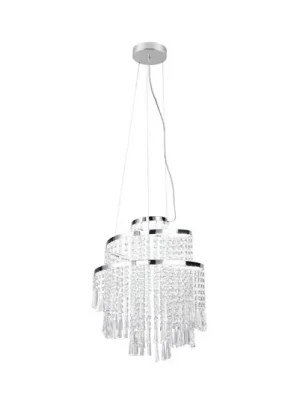 Závěsné svítidlo Pomp LED, Ø 38 cm, chrom, akryl/kov, CCT Ihned K Objednání