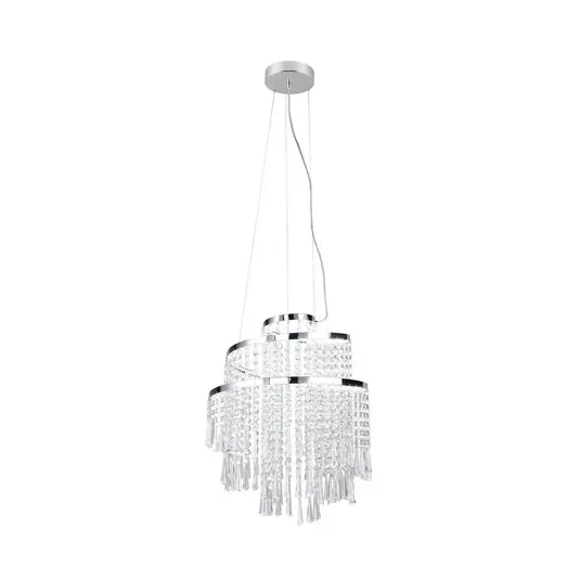 Závěsné svítidlo Pomp LED, Ø 38 cm, chrom, akryl/kov, CCT Ihned K Objednání