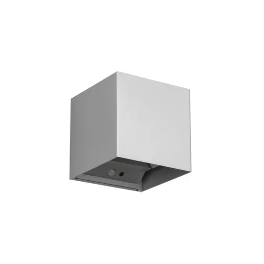 Venkovní nástěnné svítidlo LED Talent, titanová barva, šířka 10 cm, senzor Must-Have