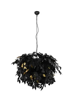 Závěsná lampa Leavy, černá/zlatá, Ø 70 cm, plast Top Prodej