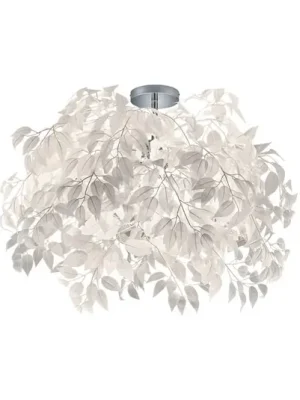 Stropní svítidlo Leavy, chrom/bílá, Ø 70 cm, plast Originální