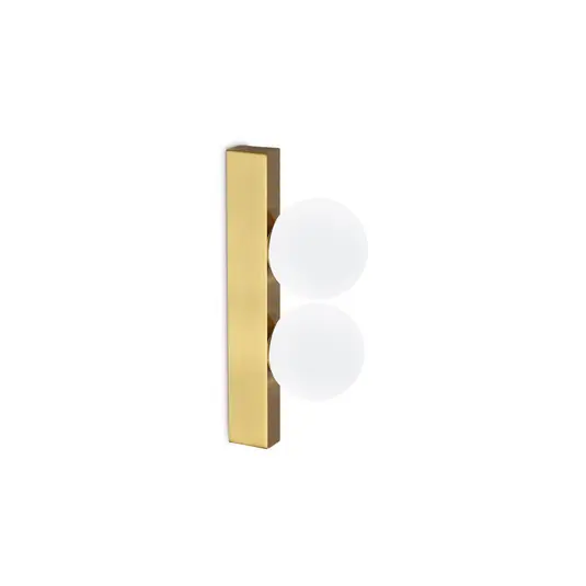 Vrácení Zdarma Ideal Lux LED nástěnné svítidlo Ping Pong mosaz 2 světla z opálového skla