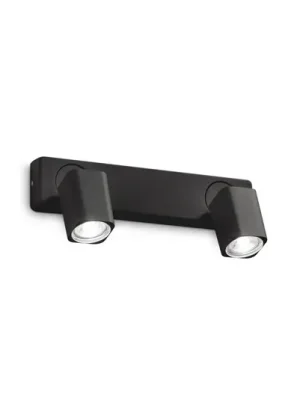 Koupit Online Ideal Lux nástěnný bod Rudy Square, černý, dvousvětelný, kovový