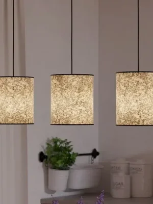 Závěsná lampa Butterburn, délka 86 cm, béžová/zelená, 3 světla, Pouze Dnes