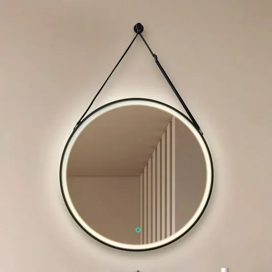 Zrcadlo Lucande LED Lelin, Ø 45 cm, černá, hliník, CCT Vysoce Kvalitní