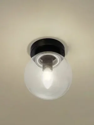 Výhodná Nabídka Stropní svítidlo Lucande Badolo, černé, sklo, Ø 15 cm, IP44