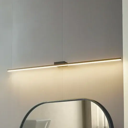 Zrcadlová lampa Lucande LED Kivana, černá, kov, 120 cm IP44 Expresní Doručení