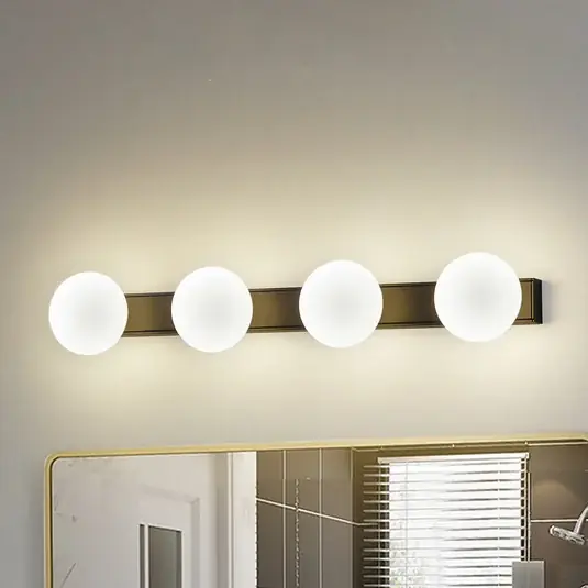 Koupelnové nástěnné svítidlo Lucande LED Myrra, černé, sklo, 60 cm, IP44 Expresní Doručení