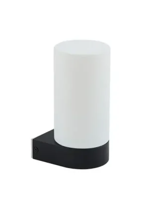 Koupelnové nástěnné svítidlo Lucande Basolo, černé, výška 17,2 cm, sklo Speciální Cena