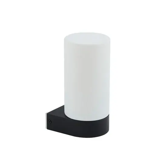 Koupelnové nástěnné svítidlo Lucande Basolo, černé, výška 17,2 cm, sklo Speciální Cena