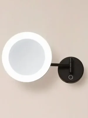 Nízká Cena Toaletní zrcadlo Lucande LED Fyria, černá, ocel, CCT