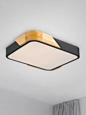 Tovární Cena JUST LIGHT. Stropní svítidlo Bila LED, černé, 32x32 cm, dřevo
