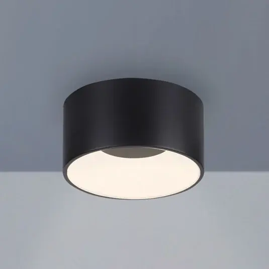 Ověřený JUST LIGHT. LED stropní svítidlo Tanika černé, Ø16cm, stmívatelné
