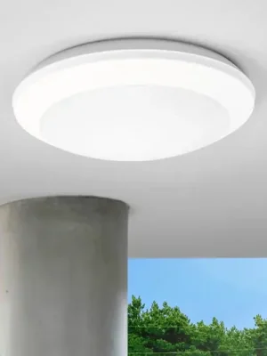 Venkovní stropní svítidlo Umberta bílé, syntetická pryskyřice, Ø 35 cm, 2 Vysoce Kvalitní