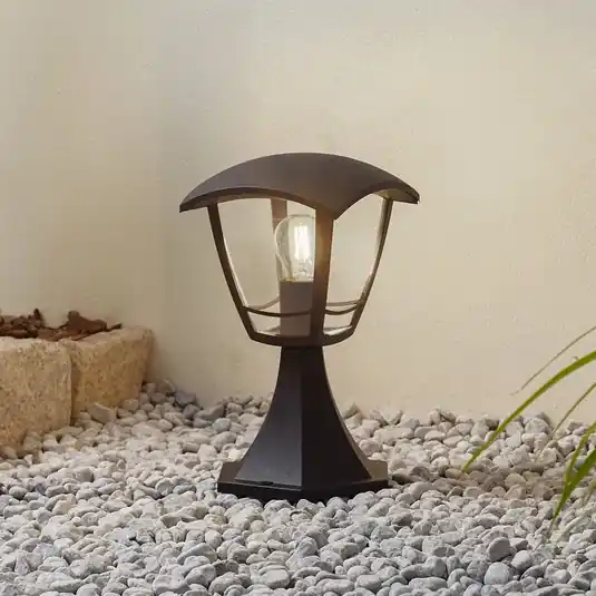 Akční Cena Podstavná lampa Lindby Isidoro, černá, výška 28 cm, plast