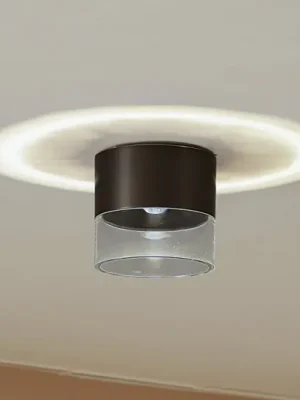 Akce Lindby LED stropní svítidlo Dalila, černé, Ø 10 cm, hliník