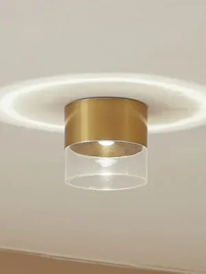 Akce Lindby LED stropní svítidlo Dalila, zlatá barva, Ø 10 cm, hliník