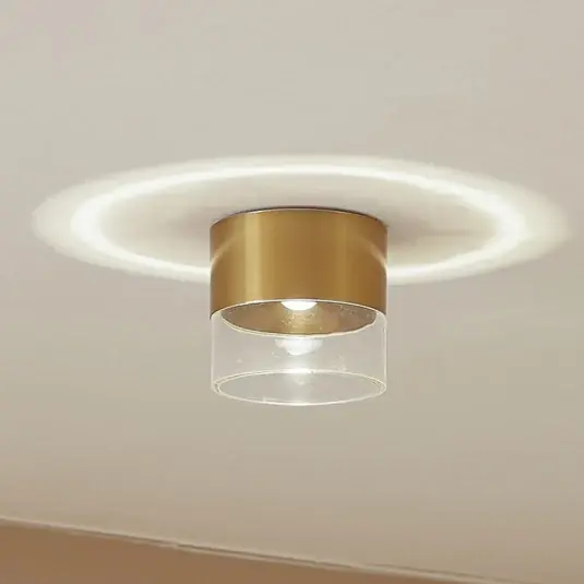Akce Lindby LED stropní svítidlo Dalila, zlatá barva, Ø 10 cm, hliník