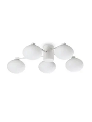 Ideal Lux Hermes stropní svítidlo, bílé, 60 cm, 5 světel, sklo Nejlepší Volba