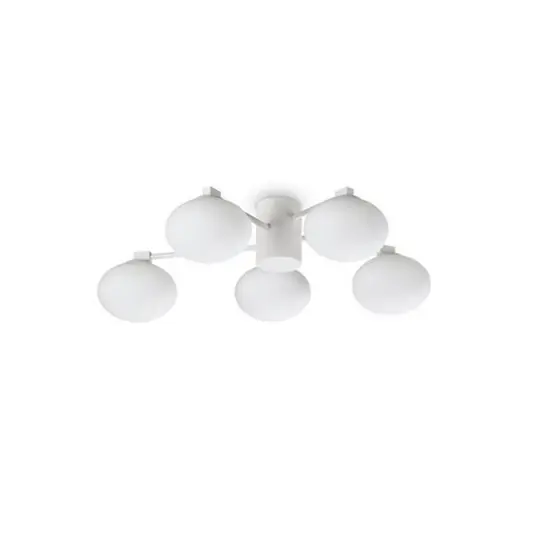 Ideal Lux Hermes stropní svítidlo, bílé, 60 cm, 5 světel, sklo Nejlepší Volba